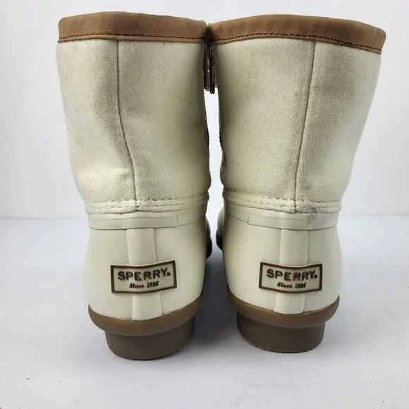 Sperry Top Sider Saltwater Wool Ivory Snow Rain Duck Boots