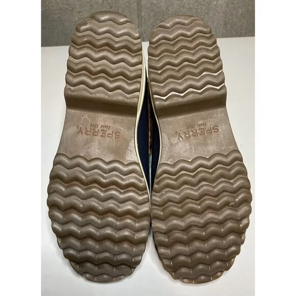Sperry Women's Maritime Repel Thinsulate Tan/Navy Snow Boots STS82664‎ Size 5M