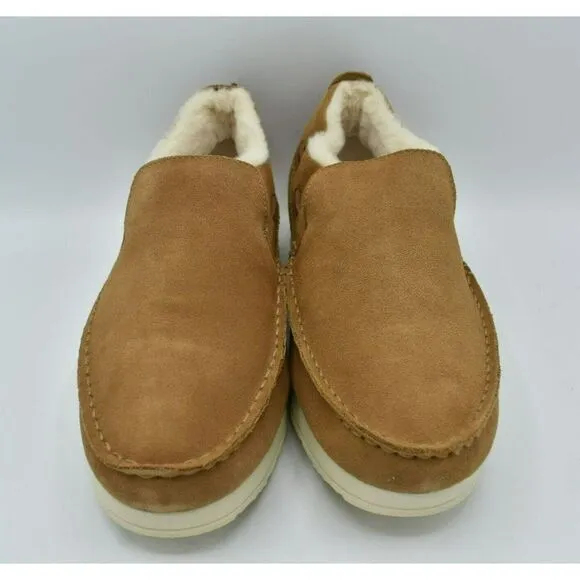 Sperry Mens Size 11.5 Moc Sider Lined Suede Slip On Tan Boots STS23726