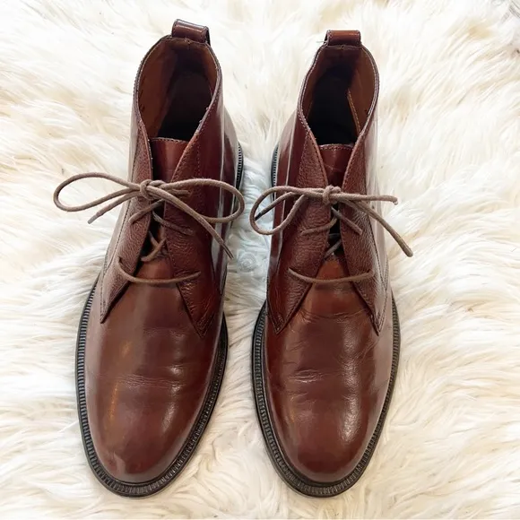 Stacy Adams Brown Genuine Leather Lace Up Ankle Boots Men’s Size 8M