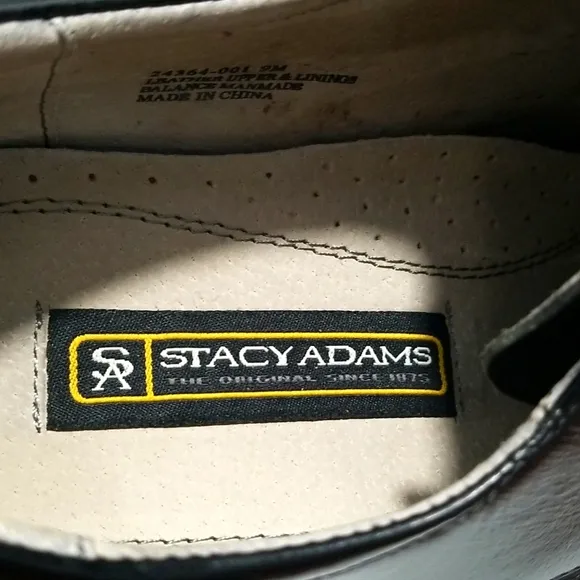 Stacy Adams Men's Black Leather Square Toe Lace Up Shoes Size 9M