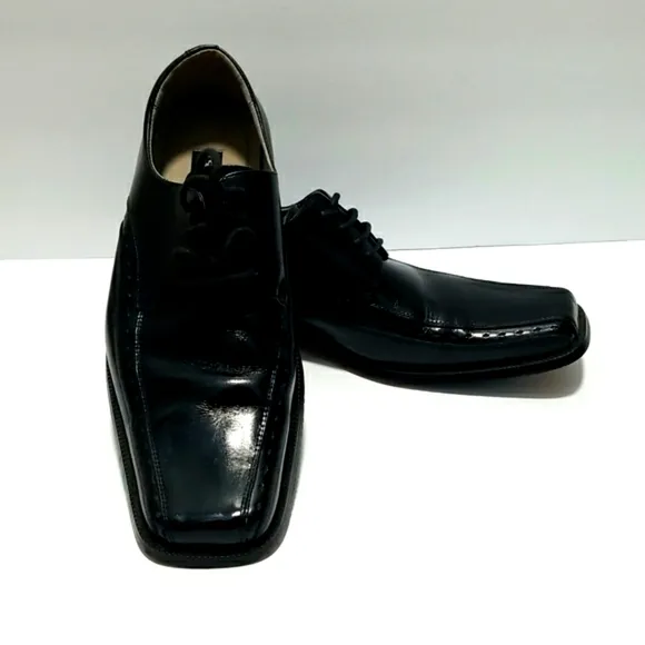 Stacy Adams Men's Black Leather Square Toe Lace Up Shoes Size 9M