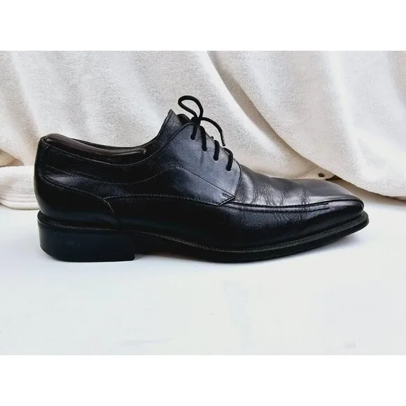 Stacy Adams Size 11 Men's Black Leather Square Toe Low Lace Up Shoes