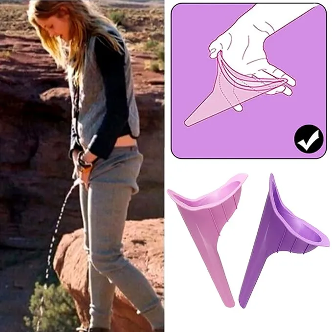 Standing Urinals for Women Female Urination Device, Women Standing Pee Portable Urinal Funnel Lets Pee Standing Up, Reusable Urinal Funnel For Ladies Pee Funnel for Camping, Outdoor, Pregnancy, 2 Pack