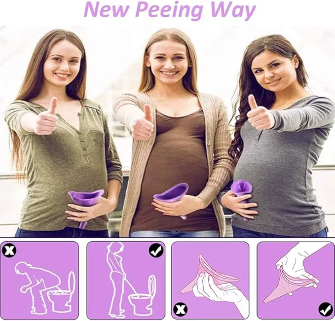 Standing Urinals for Women Female Urination Device, Women Standing Pee Portable Urinal Funnel Lets Pee Standing Up, Reusable Urinal Funnel For Ladies Pee Funnel for Camping, Outdoor, Pregnancy, 2 Pack
