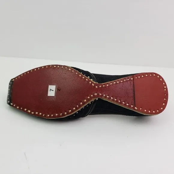 Step n Style Zari Khussa Mens Size 7 Black Leather Handmade Loafer Shoes