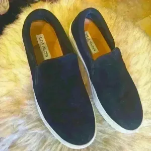 Steve Madden Gills Black Suede Slip-Ons. Size 8. Very gently worn.