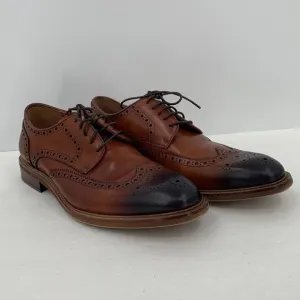 Steve Madden Hoxton wingtip derby shoe tie brown leather burnished oxford men 10