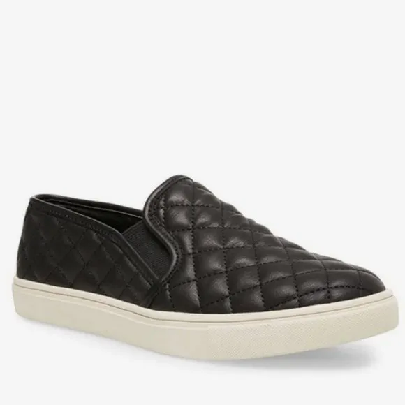 STEVE MADDEN Quilted Vegan Leather Slip On Casual Shoes