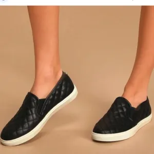 STEVE MADDEN Quilted Vegan Leather Slip On Casual Shoes
