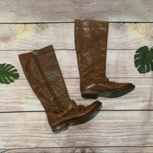 Steve Madden Saviorr Brown Leather Riding Boots