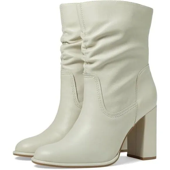Steve Madden Vector VECT01S1 Bootie Women 8.5 Bone Leather Mid Calf Boots FZP181