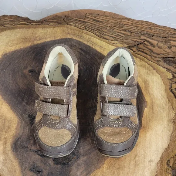 Stride Rite Toddler Shoes Size 5R Brown Baxter Leather Casual Sneaker