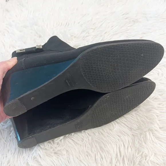 Stuart Weitzman Black Wedge Ankle Gore Tex boots women size 10