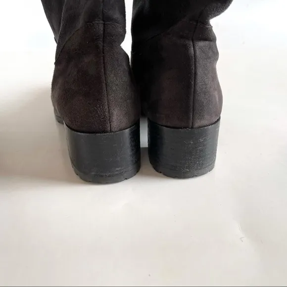 Stuart Weitzman Blizzard Boots Gralon Gray Mink Fur Suede Outdoor Winter Snow 6