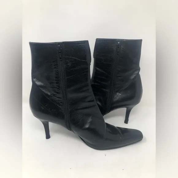 Stuart Weitzman Women Leather Heels Boots Black Size 8