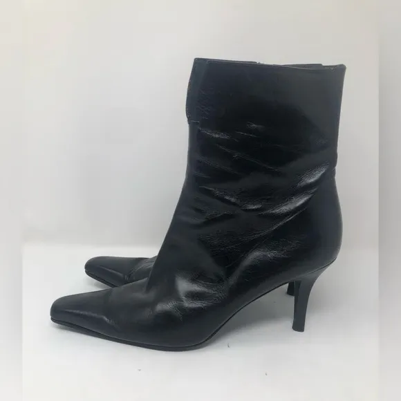 Stuart Weitzman Women Leather Heels Boots Black Size 8