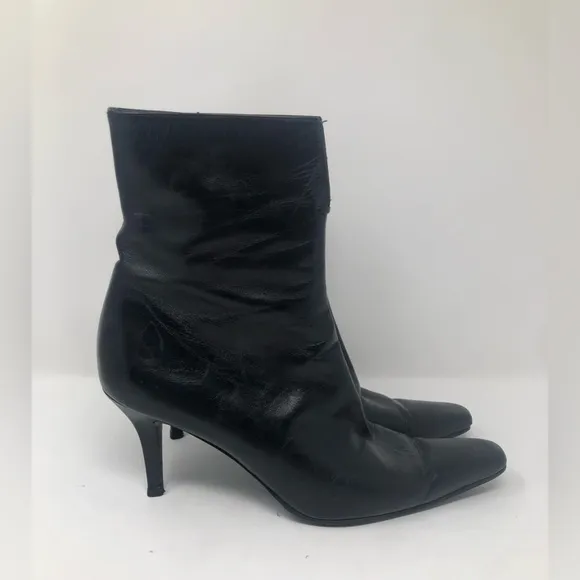 Stuart Weitzman Women Leather Heels Boots Black Size 8