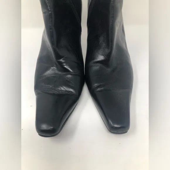 Stuart Weitzman Women Leather Heels Boots Black Size 8
