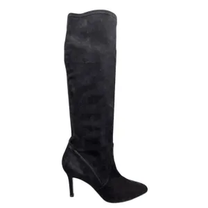 Stuart Weitzman Women’s Wanessa Black Suede Pull On Heeled Boot Size US 8.5