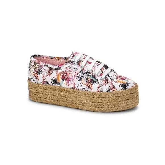 SUPERGA Womens Pink Shell Espadrille Mary Katrantzou Athletic Sneakers Shoes 6