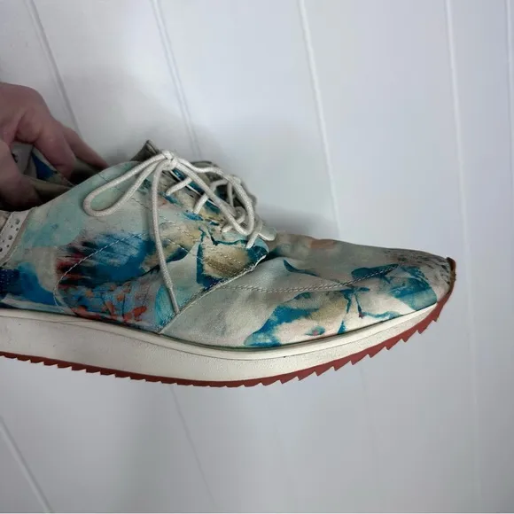 Swear London Watercolor Floral Brogue Casual Shoes
