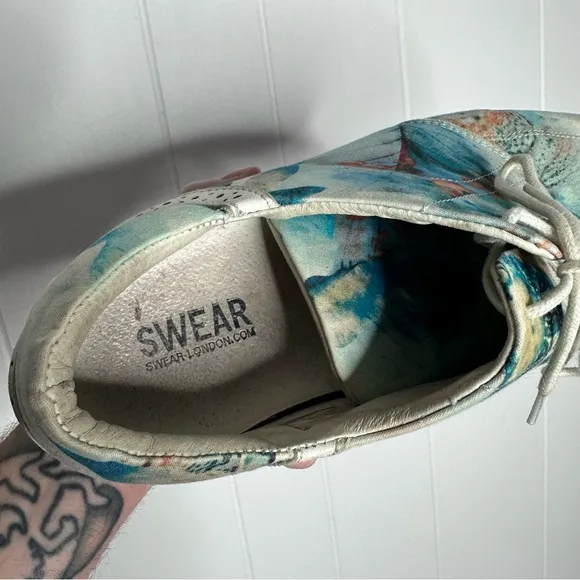 Swear London Watercolor Floral Brogue Casual Shoes