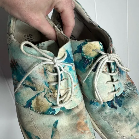 Swear London Watercolor Floral Brogue Casual Shoes