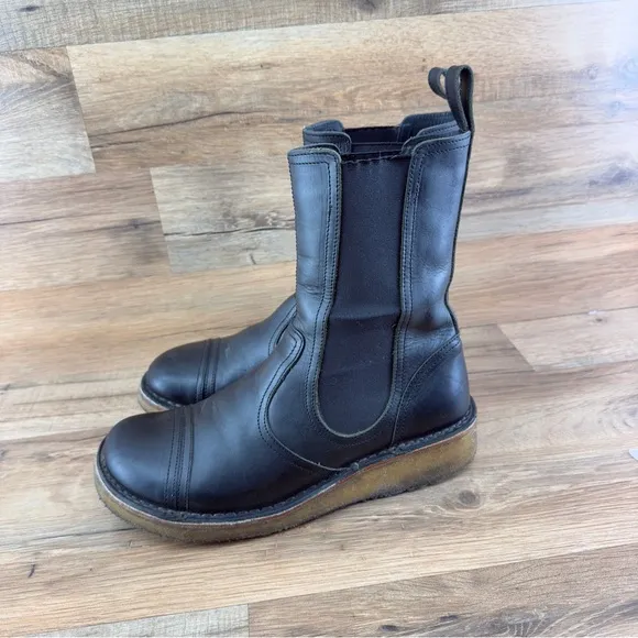 Swedish hasbeens  Women boots size 7 38 Black leather Chelsea