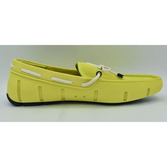 SWIMS Mens Size 8.5 Braided Lace Citron Loafer Shoes