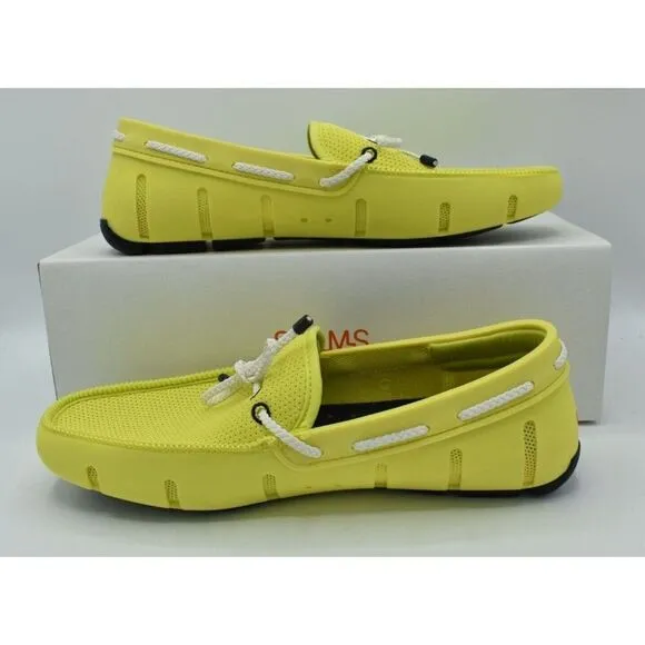 SWIMS Mens Size 8.5 Braided Lace Citron Loafer Shoes