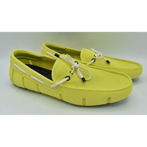 SWIMS Mens Size 8.5 Braided Lace Citron Loafer Shoes