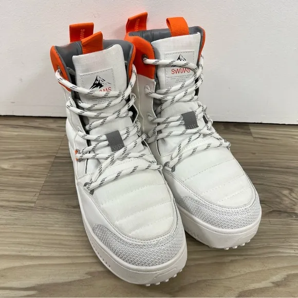 Swims Snow Runner White Orange Boots Men's Size 7 NWOB $328