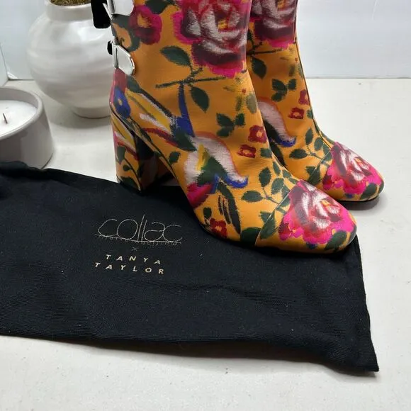 Tanya Taylor X Coliac Kimono Printed Marta Floral Boots Marig Women 37.5/7 NWB