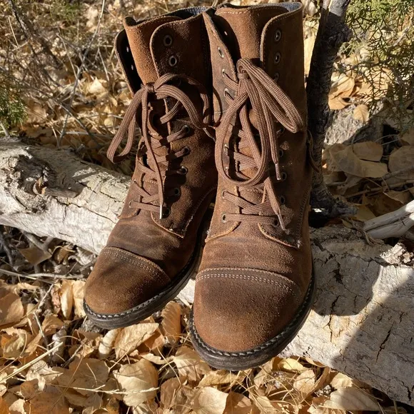Taos Crave Leather Lace Up Ankle Combat Boot Rugged Brown