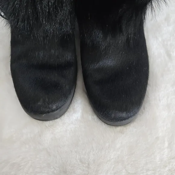 Tecnica Skandia Italian Made Women's Black Goat Fur Boots - Size 8.5 EUC