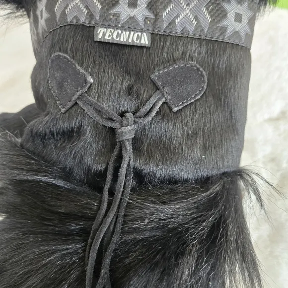 Tecnica Skandia Italian Made Women's Black Goat Fur Boots - Size 8.5 EUC