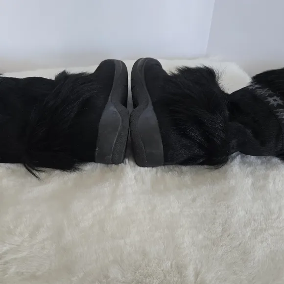 Tecnica Skandia Italian Made Women's Black Goat Fur Boots - Size 8.5 EUC