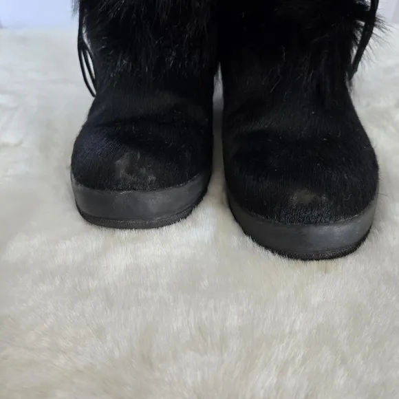 Tecnica Skandia Italian Made Women's Black Goat Fur Boots - Size 8.5 EUC