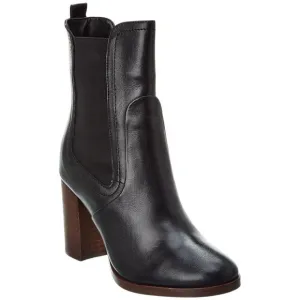 TED BAKER Daphina Leather Bootie Black Block Heel Boot Women Size  7.5 / 38 NEW