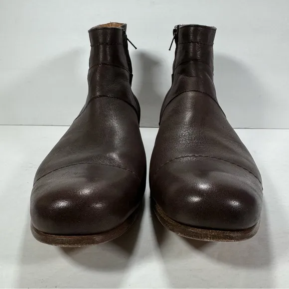 Ted Baker Dark Brown Leather Zip Up Ankle Boots Men’s Size 8