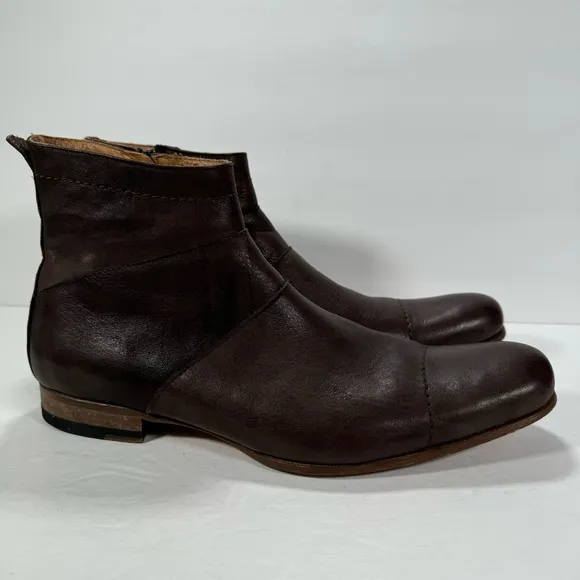 Ted Baker Dark Brown Leather Zip Up Ankle Boots Men’s Size 8