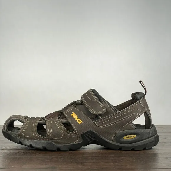 Teva Forebay Fisherman Sandals Mens 12 Brown Water Hiking River Shoes Outdoor