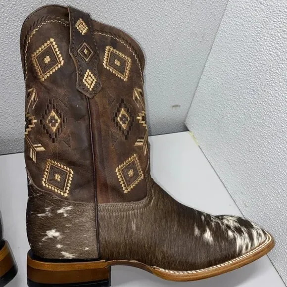 Texanos Pro Bull Cowhide Boots – Men’s Size 10.5 – Brown/White – New With Box