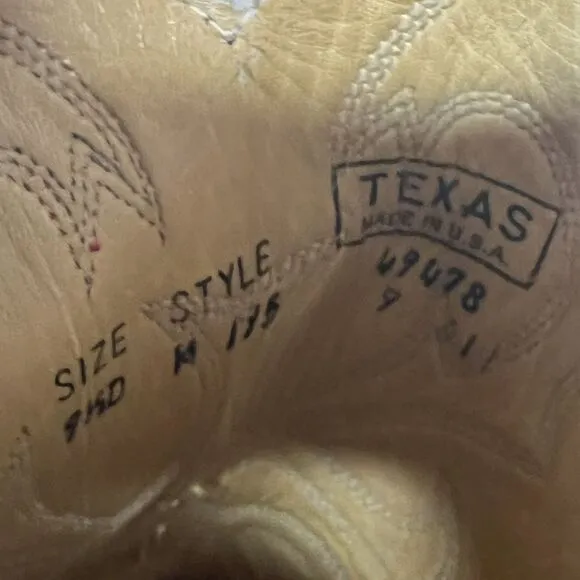 Texas Brand Made In USA Western Cowboy Boots Men’s 9.5 D M195