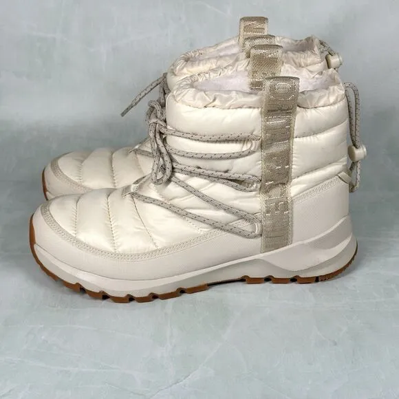 The North Face Boots Womens 10 Thermoball Lace Up Snow Outdoor Vegan Fur Shoes