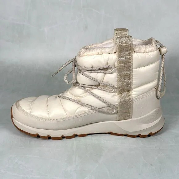 The North Face Boots Womens 10 Thermoball Lace Up Snow Outdoor Vegan Fur Shoes