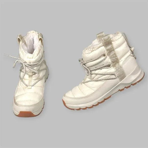 The North Face Boots Womens 10 Thermoball Lace Up Snow Outdoor Vegan Fur Shoes