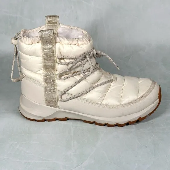The North Face Boots Womens 10 Thermoball Lace Up Snow Outdoor Vegan Fur Shoes