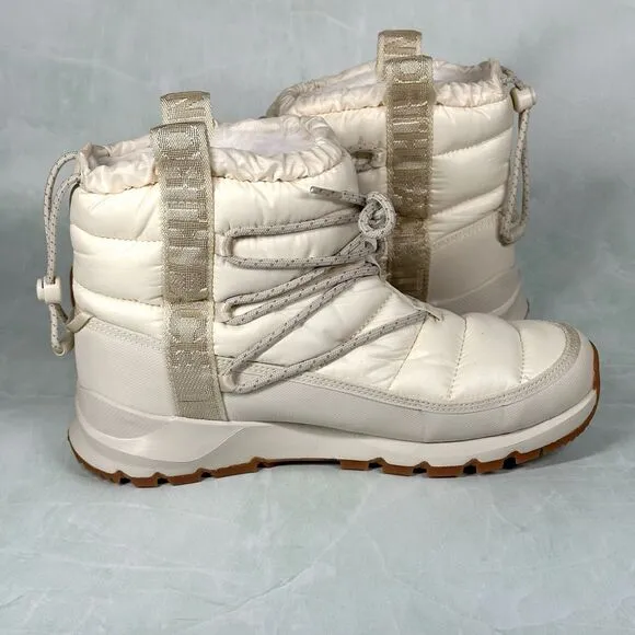 The North Face Boots Womens 10 Thermoball Lace Up Snow Outdoor Vegan Fur Shoes